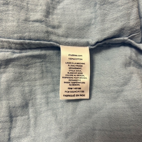 Chubbies Gauze Sunday Camp Shirt Made In The Shade Blue Size Large Button-Up Nwt - Picture 6 of 7